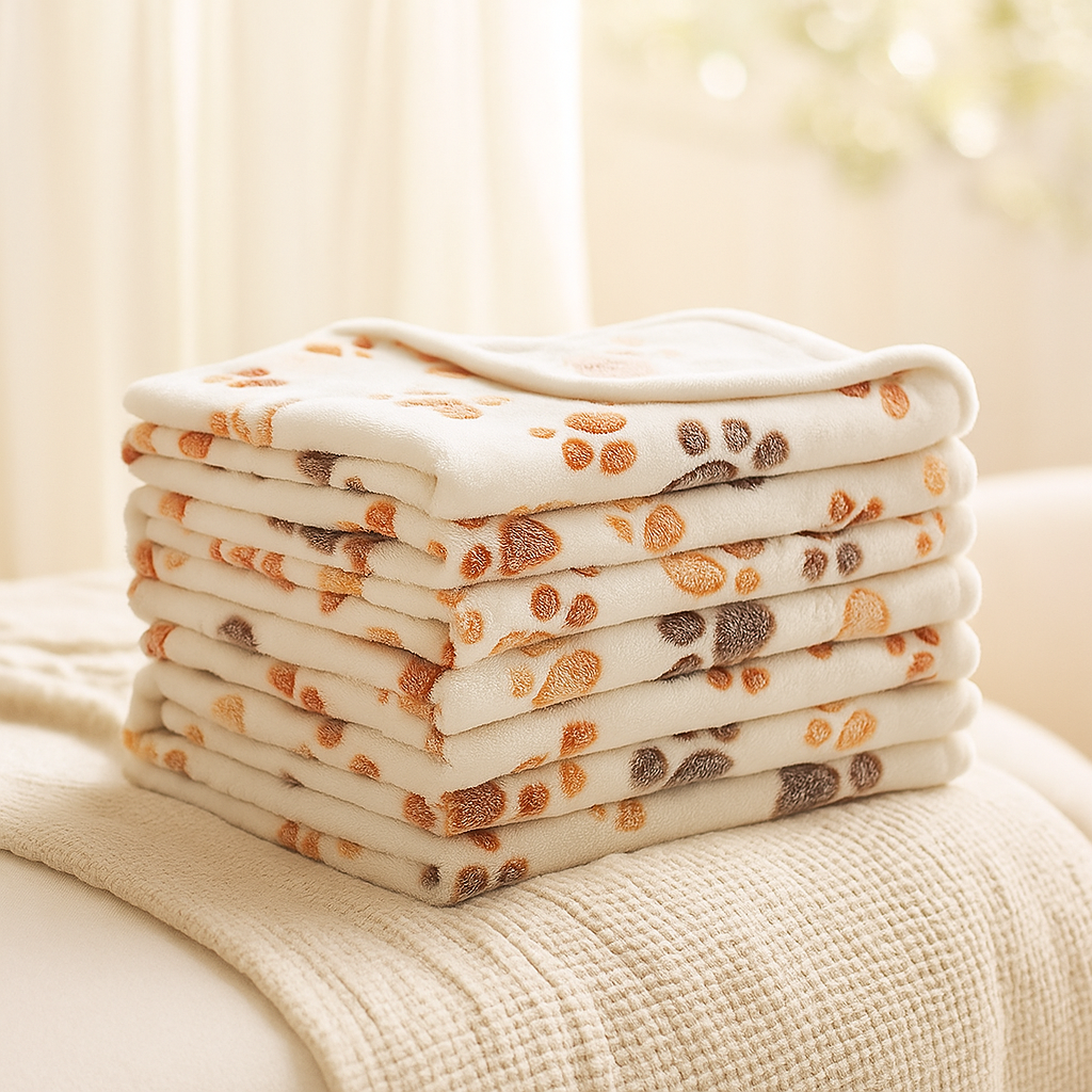 Paw Print Plush Blanket