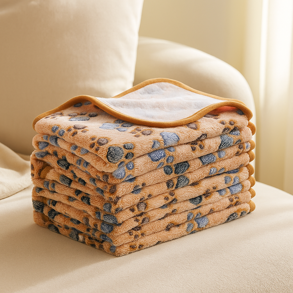 Paw Print Plush Blanket