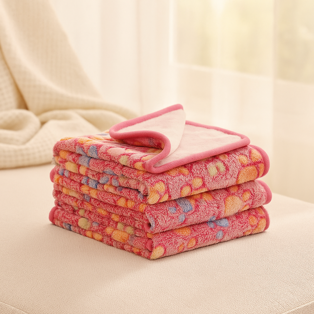 Paw Print Plush Blanket